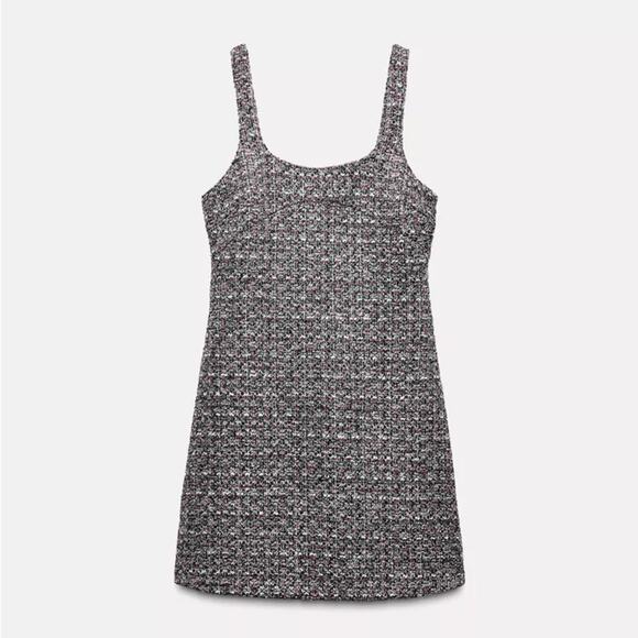 NWT Zara Short Textured Dress - Picture 6 of 8